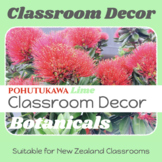 NZ Classroom Decor BEAUTIFUL BOTANICALS - Pohutukawa LIME