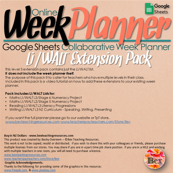 Nz Online Week Planner L3 Extension Pack Li Walt Lists Only By Bex