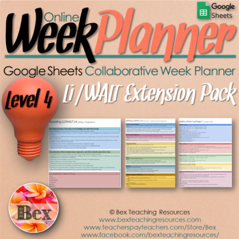 Preview of NZ Online Week Planner L4 Extension Pack (li/WALT lists only)