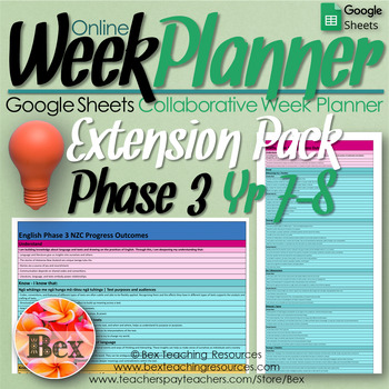 Preview of NZ Online Week Planner Phase 3 Yr 7-8 Extension Pack