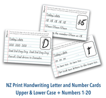 Preview of NZ Print Handwriting Letter & Number Cards