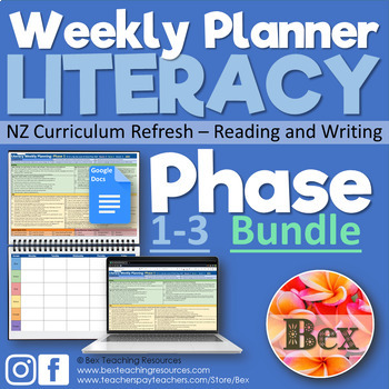 Preview of NZ Weekly Planner - Literacy - Phase 1-3 Bundle - Google Docs