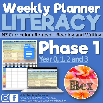 Preview of NZ Weekly Planner - Literacy - Phase 1 - Google Docs