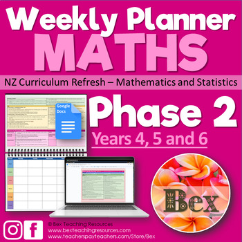 Preview of NZ Weekly Planner - Maths - Phase 2 - Google Docs