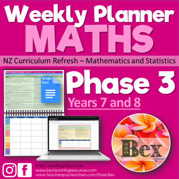 Preview of NZ Weekly Planner - Maths - Phase 3 - Google Docs