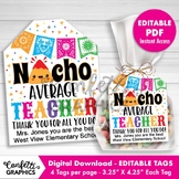 Nacho Average Teacher Appreciation Gift Tags Card, Cinco d