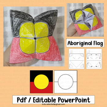 Preview of Naidoc Week 2023 Aboriginal Art Craft Flag Cootie Catcher Writing Coloring Game