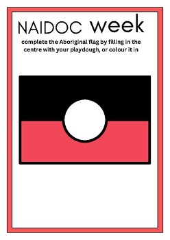 Preview of Naidoc week playdough mats Aboriginal flag
