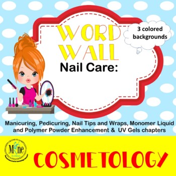 Preview of Nail Care Word Wall-3 Colorful Backgrounds