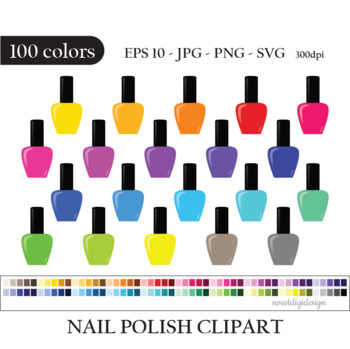 polished nails clipart
