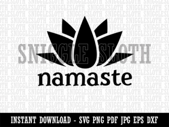 Namaste with Lotus Flower Yoga Clipart Digital Download SVG EPS PNG PDF ...