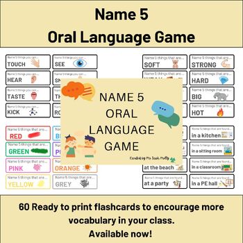 Preview of Name 5 - Oral Language Game