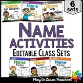 Name Activities Bundle Editable Literacy Practice for Pres