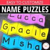 Editable Name Activities Wavy Name Puzzles for Name Recogn