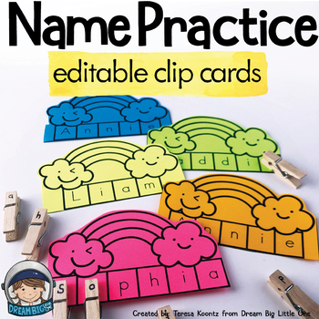 Preview of Name Activity Clip Cards for - Preschool Prek Kindergarten IEP