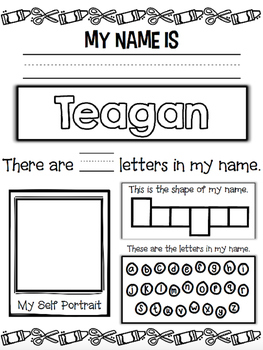 Preview of Name Activity Editable Freebie {Perfect for Back to School}