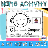 Name Activity for A my Name is Alice and Alliteration