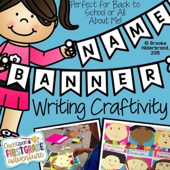 Preview of Name Banner Writing Craftivity for Back to School or All About Me