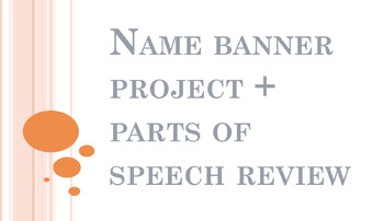 Preview of Name Banner with Parts of Speech