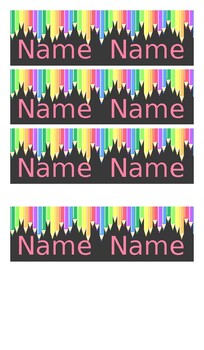 Preview of Name Cards - Pencil Theme