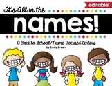 Name Center Activities - Editable!