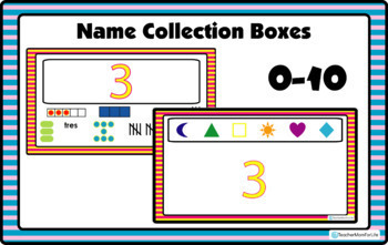 Preview of Name Collection Individual Boxes #0-10 English and Spanish