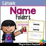 Name Folders Editable Interactive Name Activities for Pres