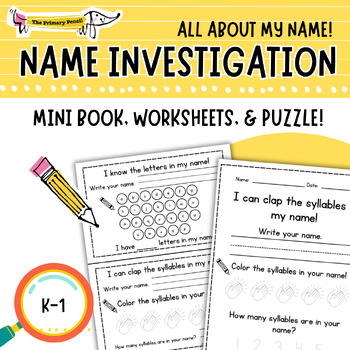 Preview of Name Investigation | About My Name Activities for Writing, Letter ID, & More!