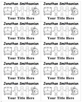 Preview of Name Labels B&W Conserve Ink-Type Names &Title-Comic Sans Font