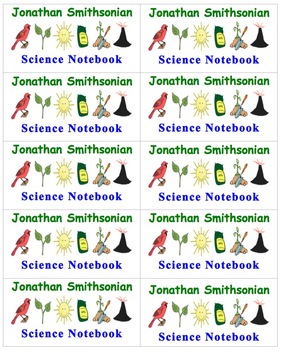 Preview of Name Labels for Science Notebooks-Type in Names - Comic Sans Font
