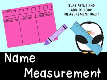 Preview of Name Measurement - Math Center - Measurement Activity