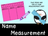 Name Measurement - Math Center - Measurement Activity