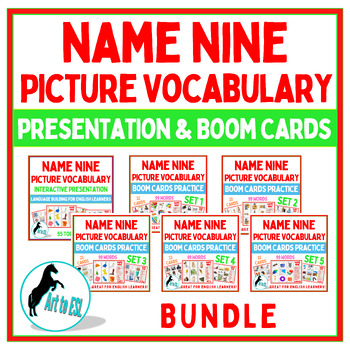 Preview of ESL - Name Nine - BUNDLE - Vocabulary for ESL English Learners - with Boom Cards