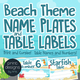 Name Plate Labels and Table Labels in Numbers and Names in