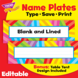 Name Plate/Table Tent Editable | Kaleidoscope Colors