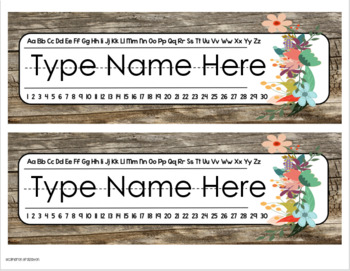 name tags plates desk labels rustic farmhouse shabby chic theme editable