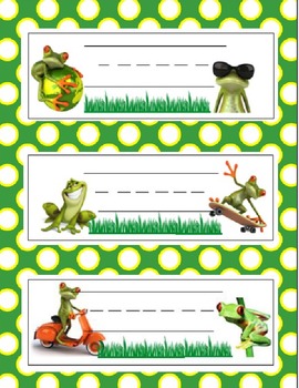 Preview of Name Plates - FROGS