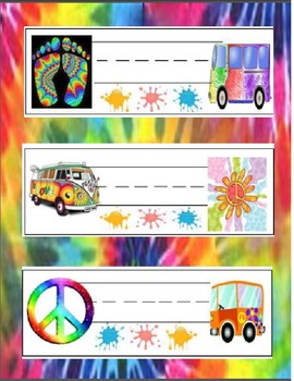 Preview of Name Plates - Hippie Peace