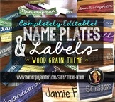 Name Plates Labels Editable in Wood Grain