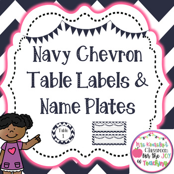 Preview of Name Tags and Table Labels Chevron Classroom Decor