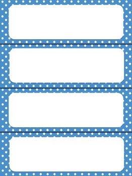 Name Plates, Table Numbers & Number Tags (Editable Pastel Blue Polka Dot  Theme)