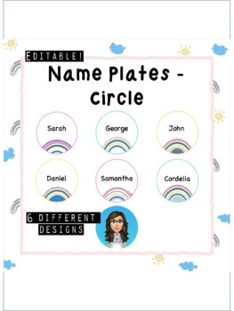 Preview of Name Plates (round) - Rainbow Theme
