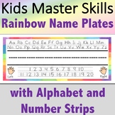 Name Plates with Alphabet and Number Strips - Rainbow