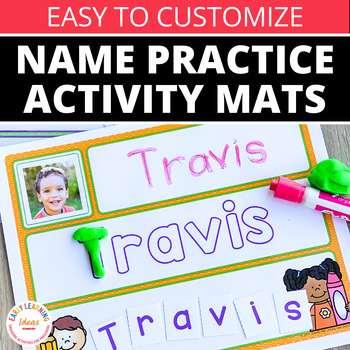Preview of Editable Name Practice - Name Tracing Editable Name Activities - Playdough Mats