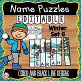 Name Practice Activity Puzzles for Winter EDITABLE