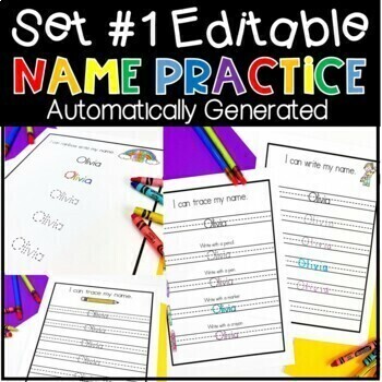 name writing practice editable name tracing and writing pages kindergarten