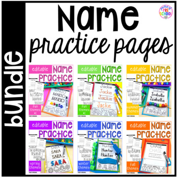 Preview of Name Practice Pages BUNDLE