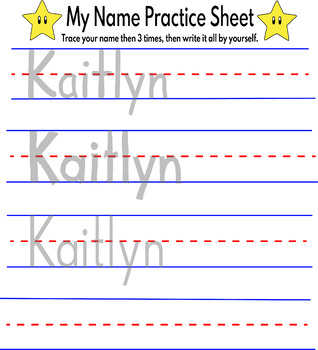 name practice sheet write your own name name trace jpgpdf files