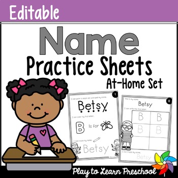 Preview of Name Practice Sheets Daily At-Home Literacy Activity