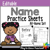 Name Practice Sheets Daily At-Home Literacy Activity